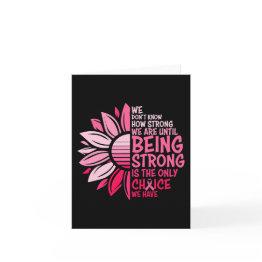 Small Sunflower Pink Breast Cancer Awareness Women Warri Invitations Front View