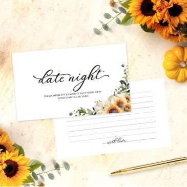 sunflowers fall bridal shower date night invitations