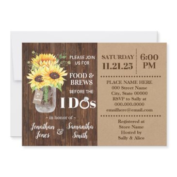 sunflowers food & brews before i do country shower invitation