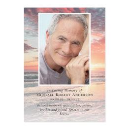 Small Sunset Photo Memorial Service Funeral Program Front View