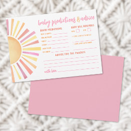 Small Sunshine Advice Predictions Invitations Sun Baby Shower Front View