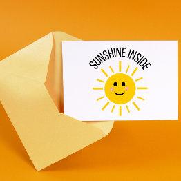 Small Sunshine Inside Greeting Invitations Front View