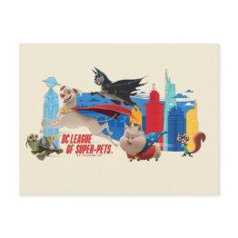 Small Super-pets Patrolling Metropolis Postinvitations Front View