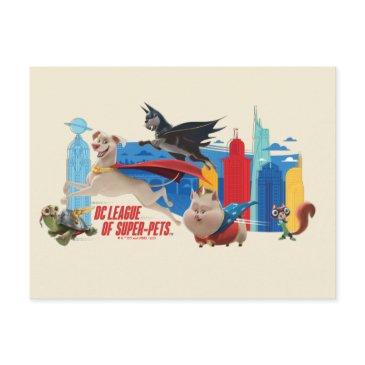 super-pets patrolling metropolis postinvitations