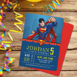 Small Superman | Happy Birthday Invitation Front View