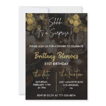 surprise 51st birthday invitations glam glitter