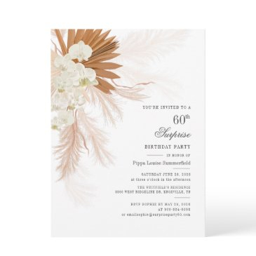surprise 60th surprise birthday tropical party invitation