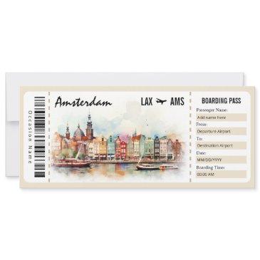 surprise amsterdam boarding pass gift certificate invitation