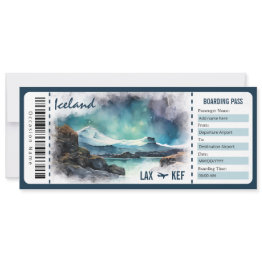 Small Surprise Iceland Boarding Pass Gift Certificate In Invitation Front View