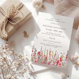 Small Surprise Party 25th Birthday August Birth Flower Invitation Front View
