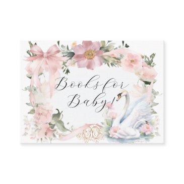 swan pink ribbon elegant floral books for baby enclosure invitations