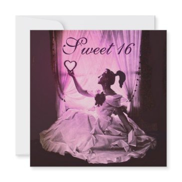 sweet 16 birthday party,pink fuchsia black damask invitation