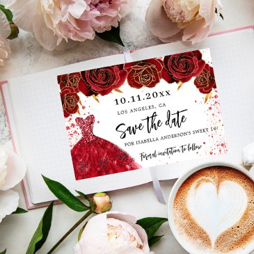 sweet 16 black gold dress florals glamorous save the date