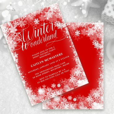 sweet 16 party winter wonderland snowflake invitation