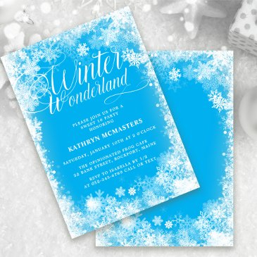 sweet 16 party winter wonderland snowflake invitation