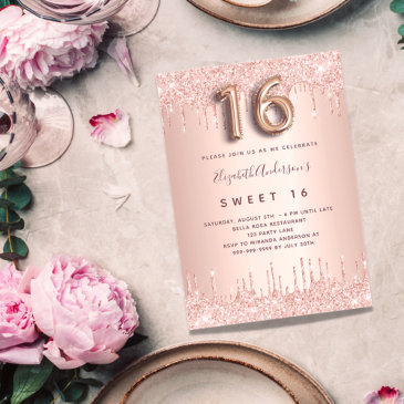 Pink Sweet 16 Invitations — RawrPink