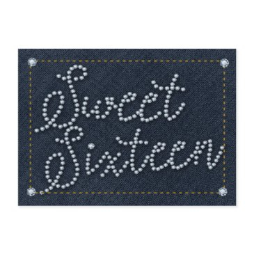 sweet 16 type denim & diamonds party invitation