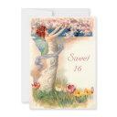 sweet 16 vintage fairy blossom invitation