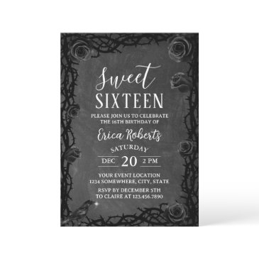 sweet 16 vintage thorn frame dark fairytale invitation