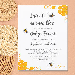 Small Sweet As Can Bee Baby Shower Invitation Postinvitations Front View