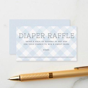 sweet blue gingham boy diaper raffle baby shower enclosure invitations