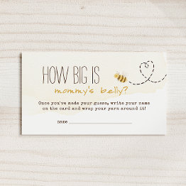Small Sweet Bumble Bee How Big Is Mommys Belly Game Invitations Front View