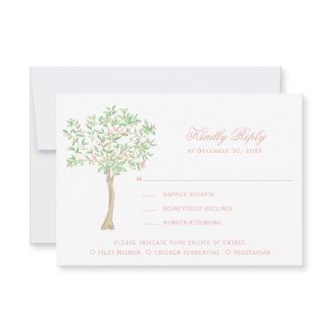 sweet crest w/ blush pink green bows thank you invitations