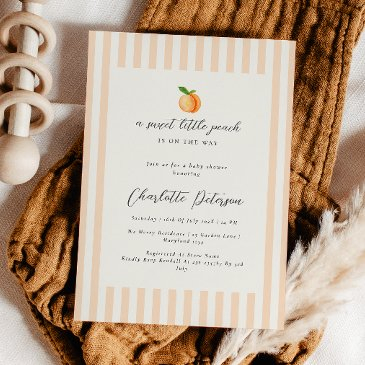 sweet little peach baby shower invitation