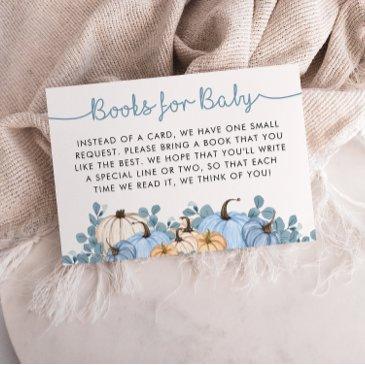sweet little pumpkin blue autumn books for baby enclosure invitations