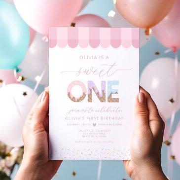 sweet one ice cream first birthday invitation