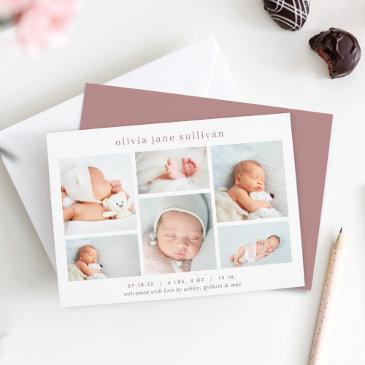 sweet six | photo collage birth announcement