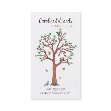 sweet tree with nest and hearts business invitations