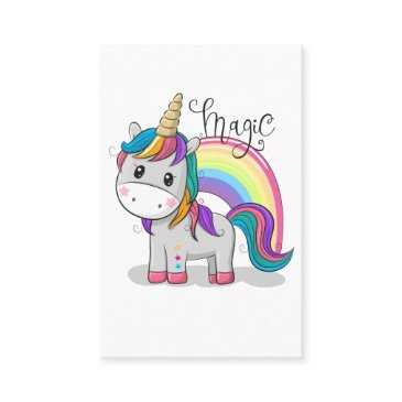 sweet unicorn with big eyes business invitations