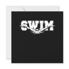 Small Swim Swimmers Competitive Swimming Athletic Gift Invitation Front View