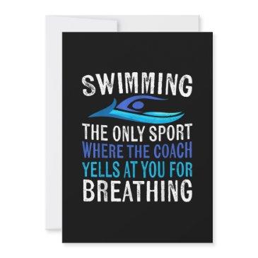 swimming only sport where coach swimmer gifts holiday invitations