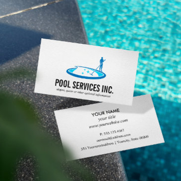 swimming pool cleaning services professional business invitations