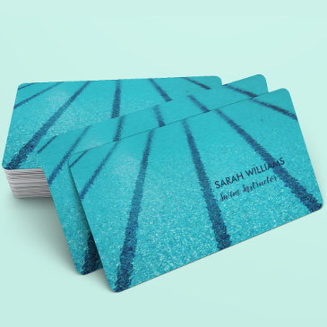 swimming pool instructor blue lanes swim coach business invitations