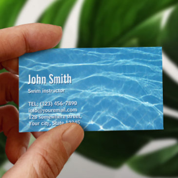 swimming pool water swim instructor business invitations