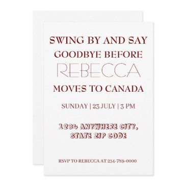 swing by and say goodbye going away farewell party invitation