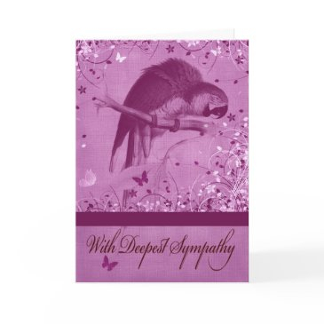 sympathy, loss of parrot greeting invitations