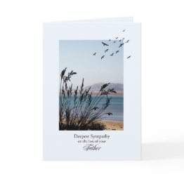 Small Sympathy On Loss Of Father, Seaside Scene Invitations Front View