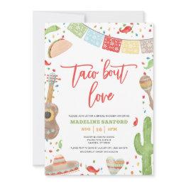 Small Taco 'bout Love Mexican Fiesta Bridal Shower Invitation Front View