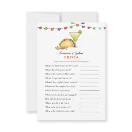 Small Taco & Tequila Fiesta Couple's Shower Trivia Games Invitation Front View
