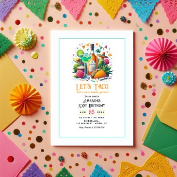 taco & tequila nacho average fiesta birthday party invitation