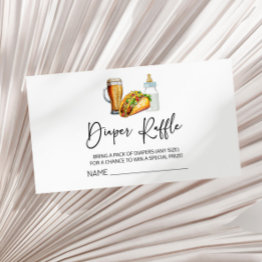 Small Tacos Brews Diapers Too Baby Shower Diaper Raffle Enclosure Invitations Front View