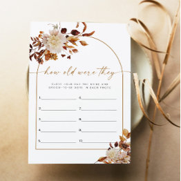 Small Talia Boho Dry Floral How Old Were They Game Invitation Front View