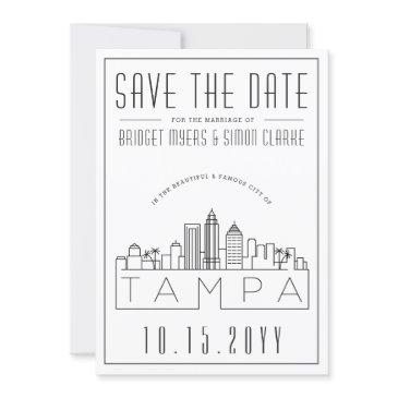 tampa, fl wedding | stylized skyline save the date invitation