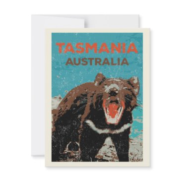 tasmanian devil, tasmania island, australia postinvitations
