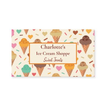 tasty colorful ice cream pattern custom business invitations