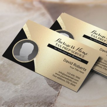 tax preparer bookkeeping service gold photo business invitations